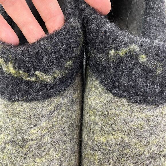 Woolen Clogs Handmade Felted Wool Slip-on Wedge Ankle Clogs Booties Sz 9.5-10 - Picture 6 of 16